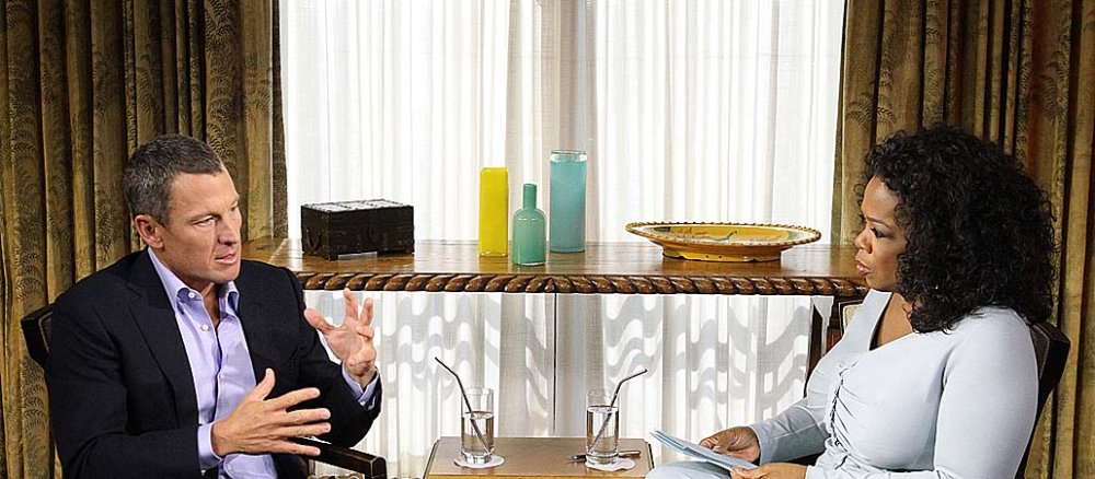 Lance Armstrong (l.) bei seinem Gespräch mit der US-Moderatorin Oprah Winfrey.