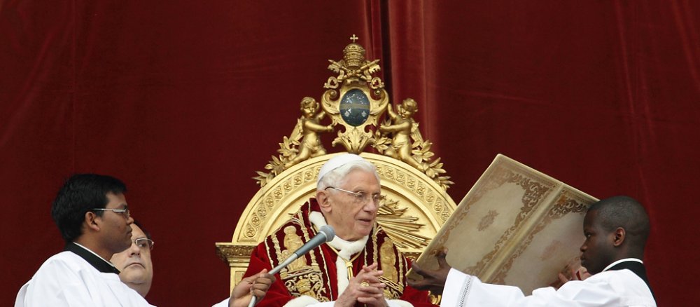 Papst Benedikt während seiner Weihnachtsansprache 2012.