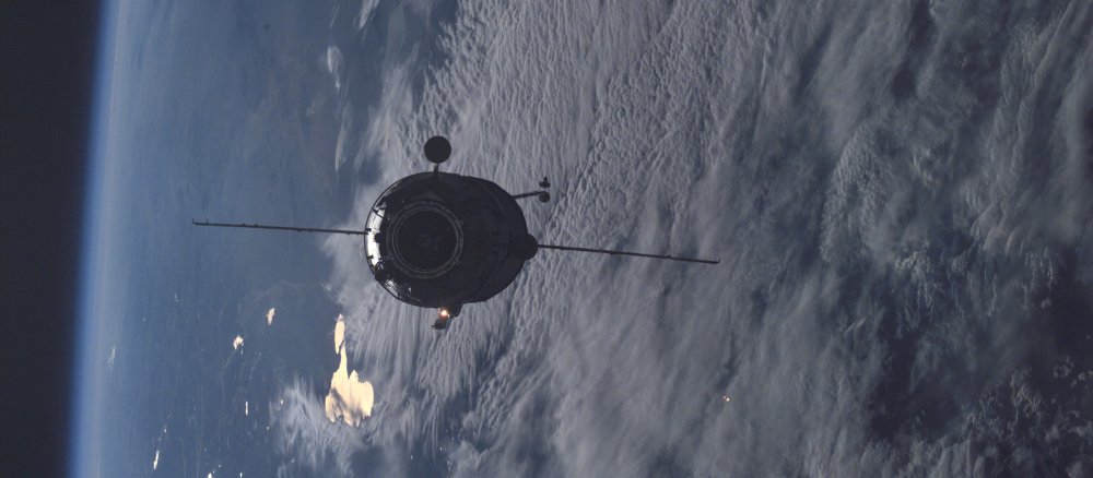 Das russische Andockmodul Pirs im Anflug auf die ISS