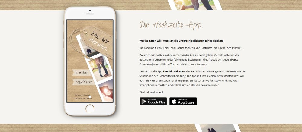 Die neue Hochzeits-App der Kirche soll bei den Vorbereitungen auf die Trauung helfen.