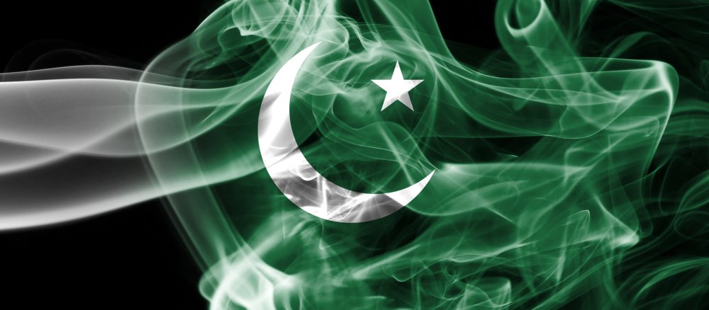 Pakistan-Flagge aus Rauch