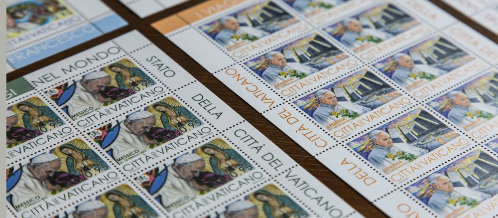 95-Cent-Briefmarken mit verschiedenen Abbildungen von Papst Franziskus