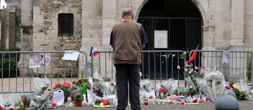 Die Kirche Saint-Etienne-du-Rouvray in Rouen, Frankreich, in der der Priester Jacques Hamel ermordet wurde.