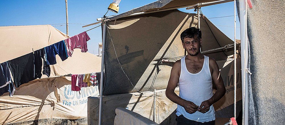 Ein Flüchtling im Laager Saatari in Jordanien.