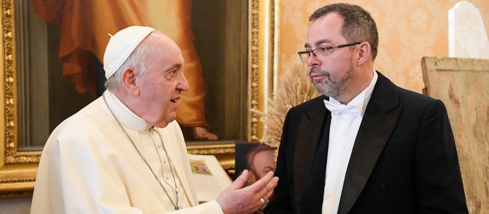 Papst Franziskus im Gespräch mit Andrij Jurash