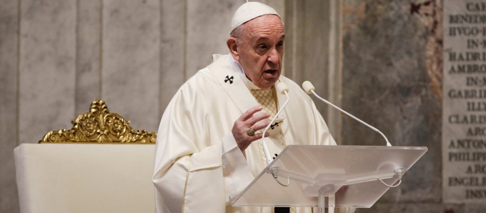 Papst Franziskus während der Gründonnerstagsmesse 2020 im Vatikan.