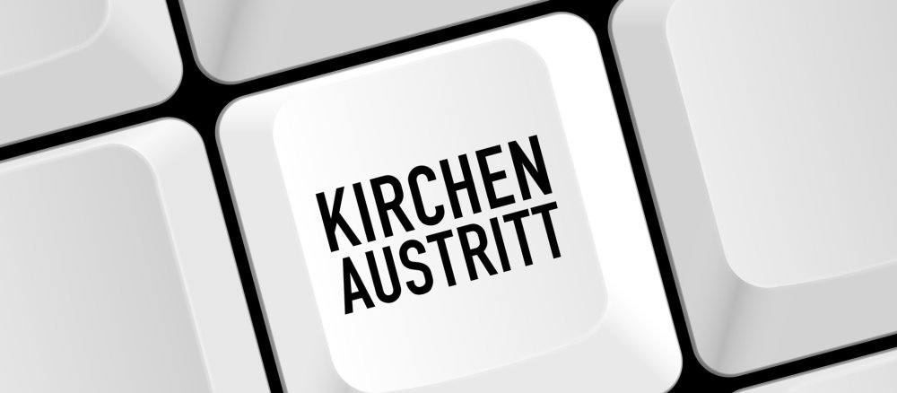 Eine Computertaste zum Kirchenaustritt.