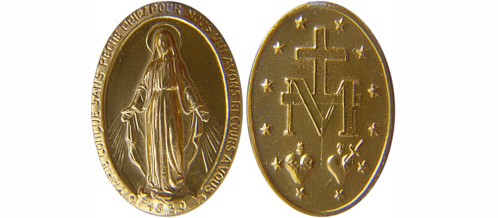 Vorderseite und Rückseite der sogenannten "Wundertätigen Medaille