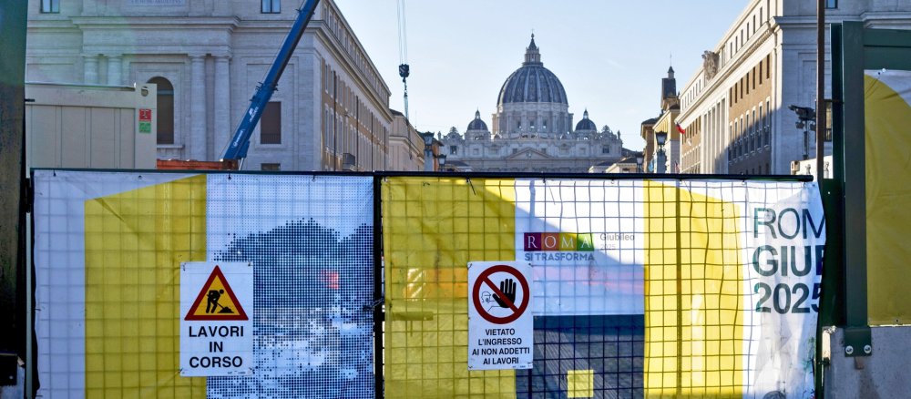 Construction work for the Holy Year in Rome