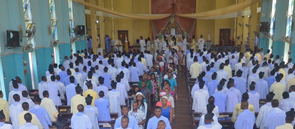 Ein Gottesdienst in einem Priesterseminar in Nigeria.