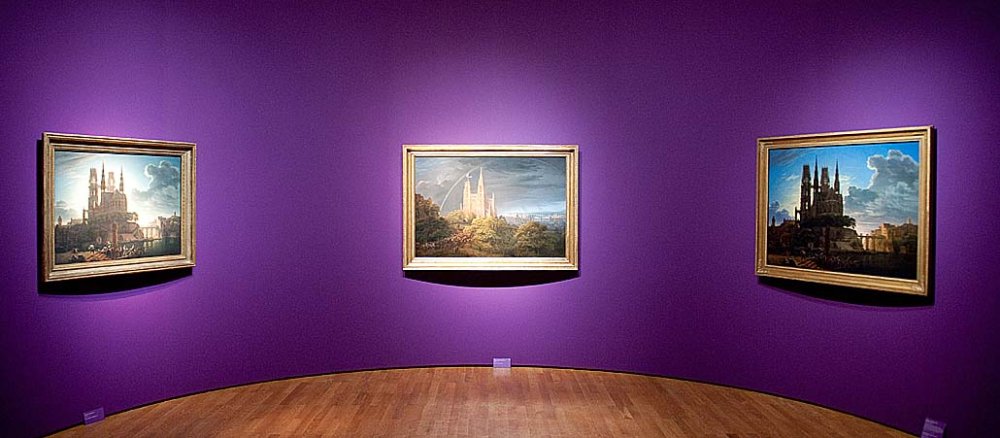 Blick in die Ausstellung über das Werk von Karl Friedrich Schinkel.