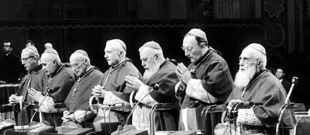 Das Zweite Vatikanische Konzil dauert vom 11. Oktober 1962 bis zum 8. Dezember 1965. Blick in die Konzilsaula.