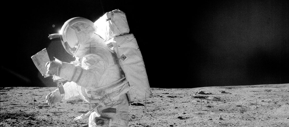 Edward Mitchell auf dem Mond