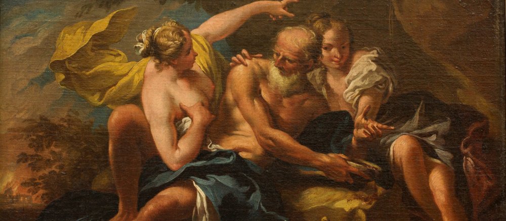 Ein Ausschnitt aus "Lot und seine Töchter" von Anton Kern.
