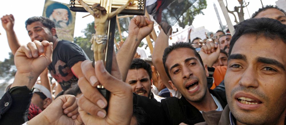 Kopten demonstrieren in Kairo für ihre Rechte als Christen.