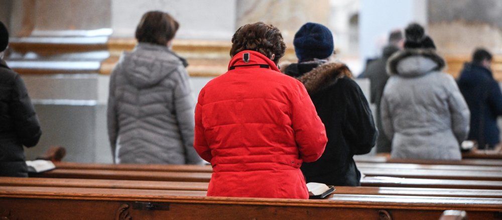 Visitors during a church service