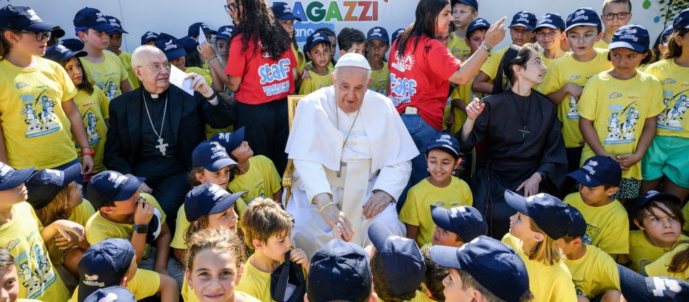 Pope Francis visits Vatican summer camp