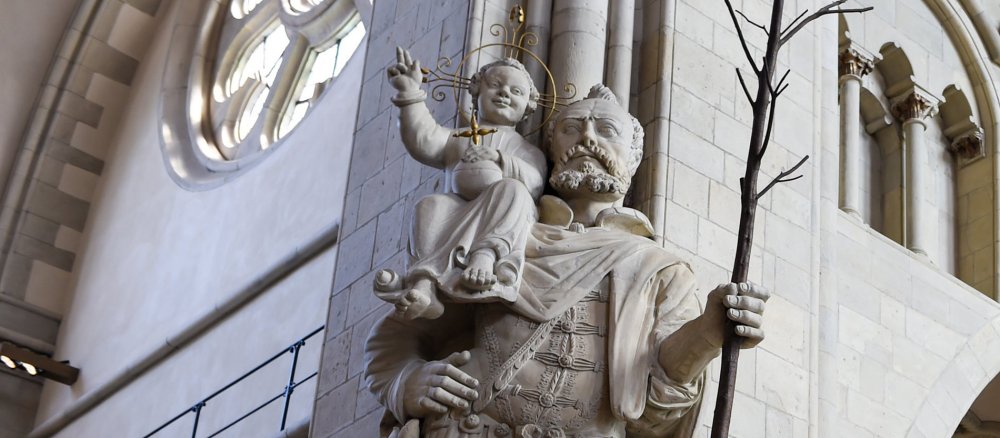 Heiliger Christophorus mit dem Jesuskind im Münsteraner Dom.