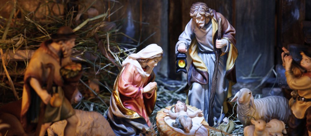 Eine Weihnachtskrippe.
