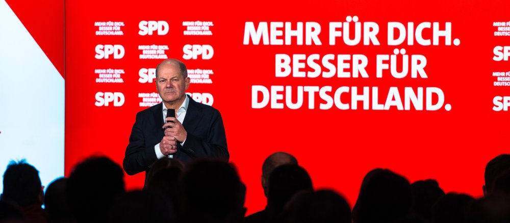 Bundeskanzler Olaf Scholz bei einer Wahlkampfveranstaltung