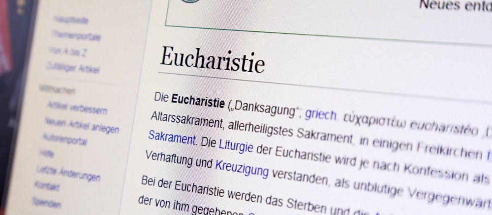 Der Wikipedia-Artikel über Eucharistie