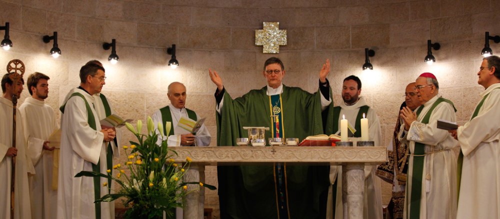 Kölns Kardinal Rainer Maria Woelki feiert eine Heilige Messe zur Wiedereröffnung der Klosterkirche von Tabgha.