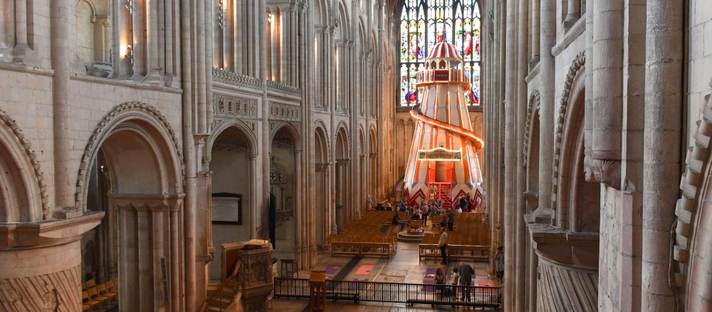 Ein "Helter Skelter" in der Kathedrale von Norwich.