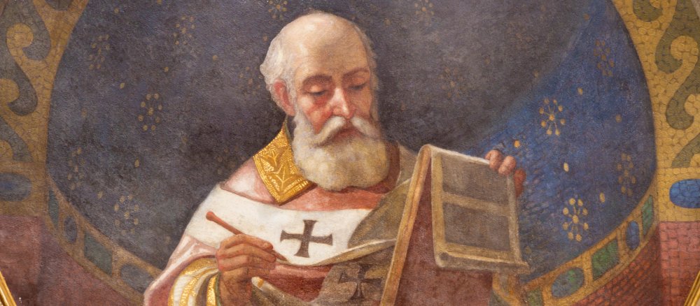 Ein Fresko zeigt den Kirchenlehrer Augustinus