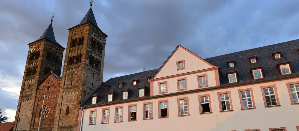 Blick auf das Kloster Ilbenstadt und die romanische Basilika.