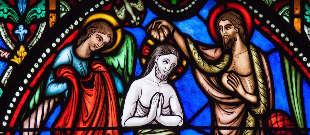 Johannes der Täufer tauft Jesus im Jordan