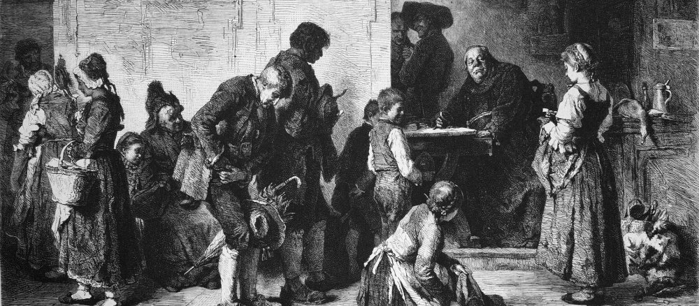 Mathias Schmidt, Ablieferung des Beichtzettels (Radierung)