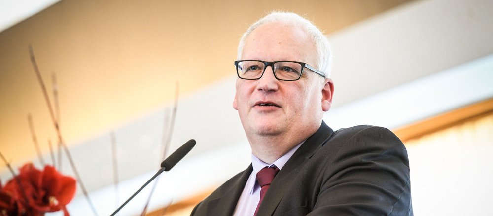 Der Sozialethiker Bernhard Emunds bei einer Rede