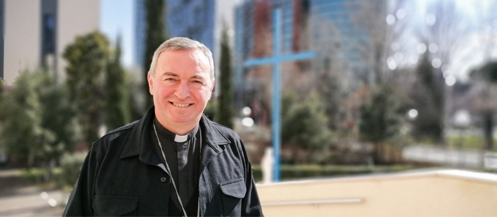 Arjan Dodaj, Archbishop of Tirana-Durres, on 22 February 2024 in Tirana (Albania).