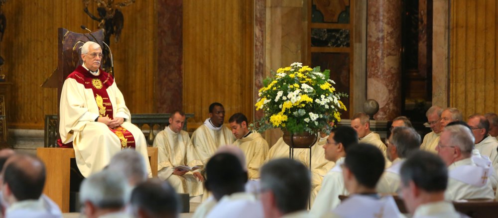 Gottesdienst mit dem neuen Generaloberen der Jesuiten, Arturo Sosa Abascal am 15. Oktober 2016 in Rom.
