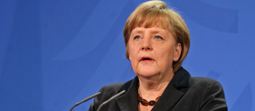 Bundeskanzlerin Angela Merkel währen einer Pressekonferenz am 11. Februar 2013.