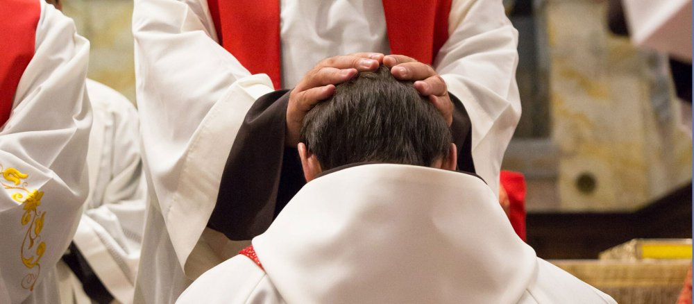 Laying on of hands at the priestly ordination