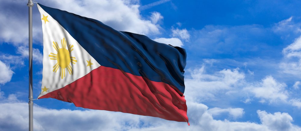 Nationalflagge der Philippinen.