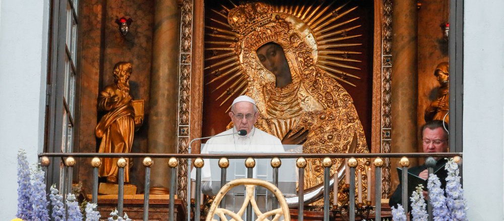 Papst Franziskus in der Wallfahrtskapelle "Mater Misericordiae" in Vilnius