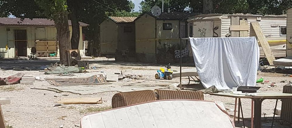 Ein von der Polizei geräumtes Roma-Camp in Rom.