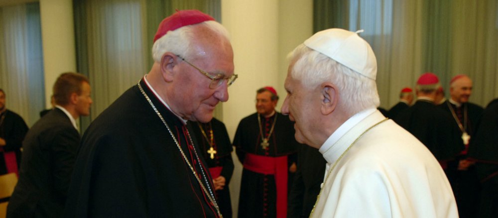 Bischof Anton Schlembach und Papst Benedikt XVI.