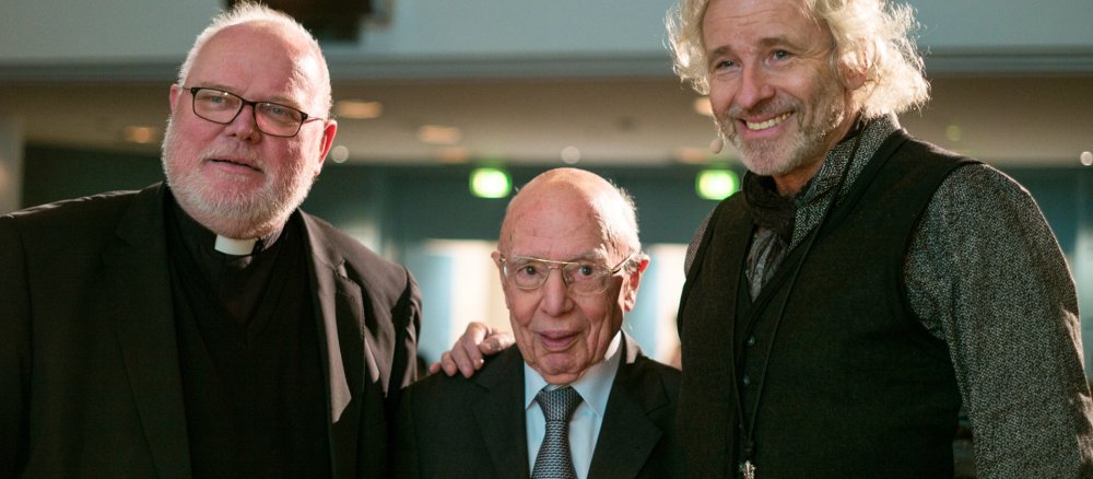 Kardinal Reinhard Marx, Pater Wolfgang Seibel und Thomas Gottschalk