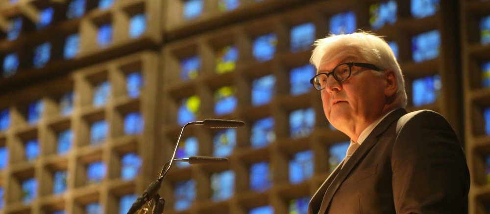 Der damalige Außenminister Frank-Walter Steinmeier predigt bei einem evangelischen Gottesdienst im Jahr 2014 in Berlin.