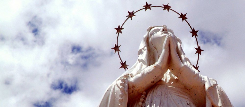 Statue of the Virgin Mary in the pilgrimage town of Fatima.