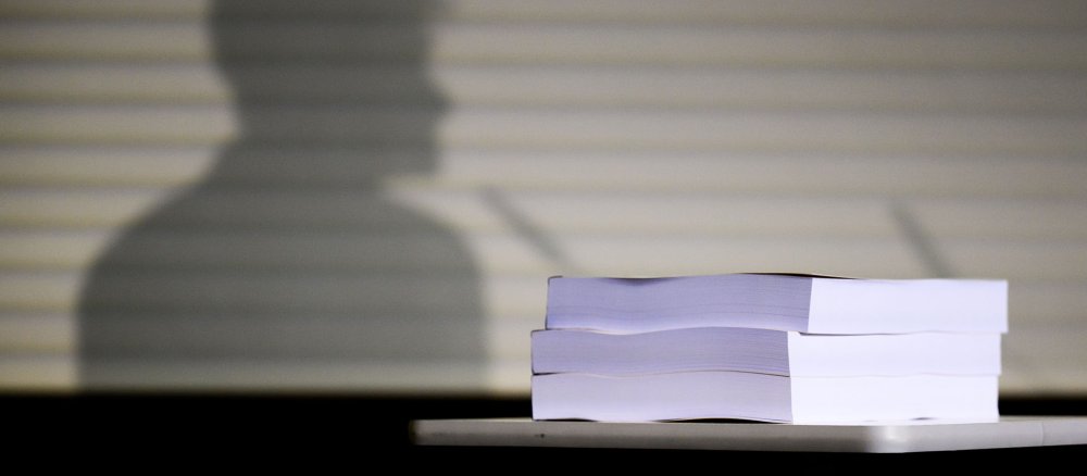 Schatten von Kirsten Fehrs, vor ihr die Forum-Studie
