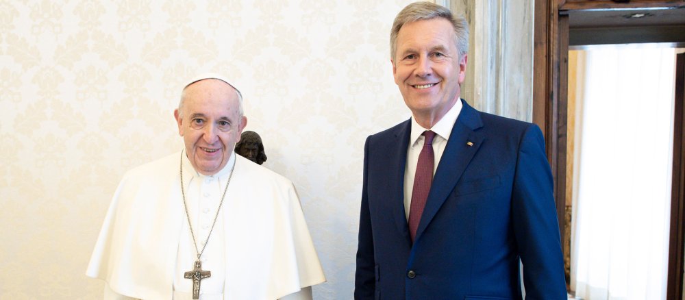 Papst Franziskus und Christian Wulff