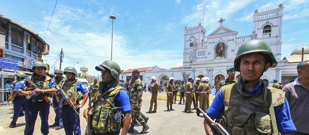 St.-Antonius-Kirche in Colombo in Sri Lanka wird von Soldaten bewacht