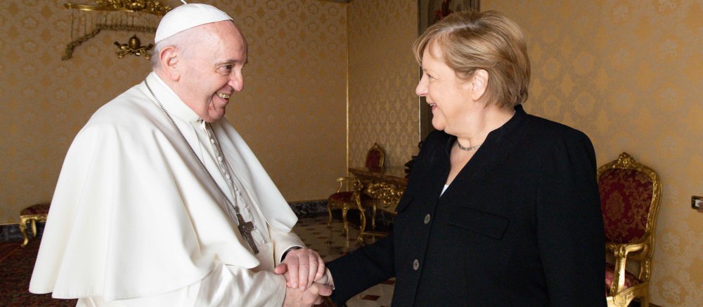 Papst Franziskus und Angela Merkel