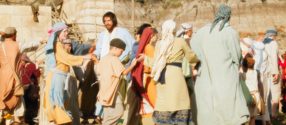 Jesus in Menschenmenge