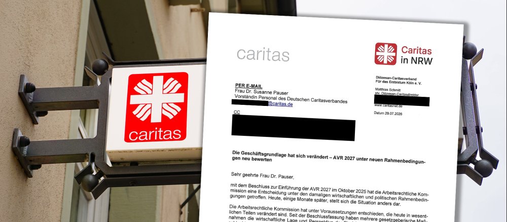 Brief der NRW-Caritasverbände an die Personalvorständin des Deutschen Caritasverbands