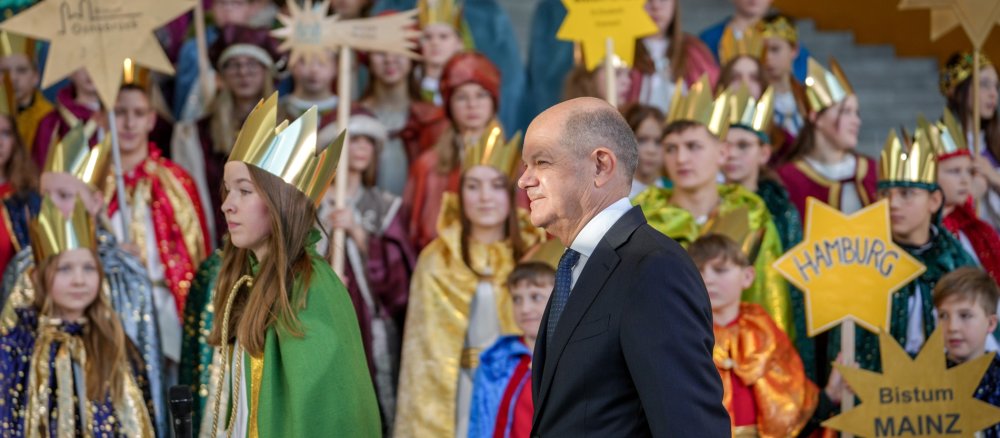 Bundeskanzler Scholz empfängt die Sternsinger aus allen 27 Bistümern im Bundeskanzleramt